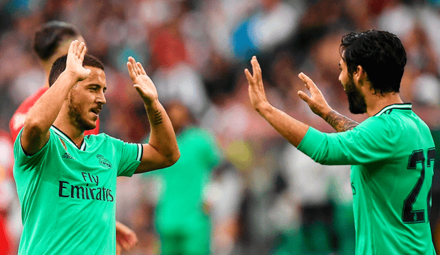 Eden Hazard expresó su felicidad tras marcar su primer gol con camiseta del Real Madrid. | Foto: EFE