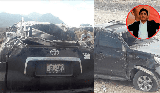 Gobernador regional de Áncash se salva de morir en aparatoso accidente