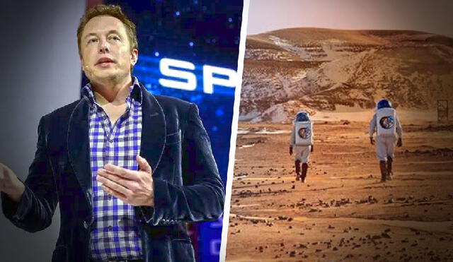 Elon Musk, CEO de SpaceX, aseguró que la colonización de Marte se dará de cara al 2050. Foto: Composición
