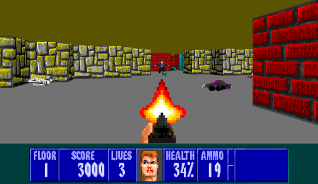Wolfenstein 3D (primer motor '3D' de Id Software, 1992)