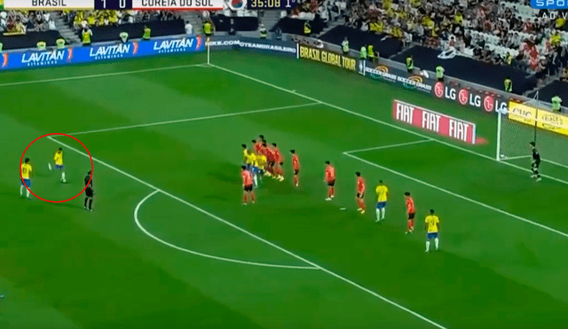 Brasil vs. Corea el Sur: gol de Coutinho de tiro libre en amistoso internacional. Foto: Captura de TV.