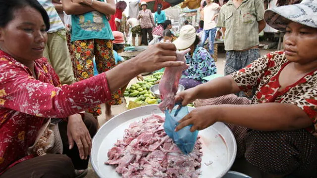 El comercio de ratas para consumo humano en Vietnam es común en mercados y restaurantes. Foto: AFP