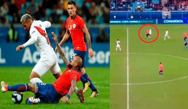Miguel Trauco recordó en su cuenta de Instagram la 'huacha' le que le hizo a Arturo Vidal en la Copa América 2019. | Foto: EFE