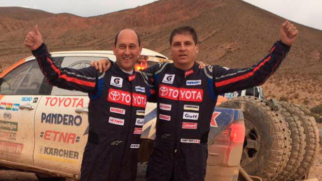 La dupla chileno-peruana Juan Carlos Vallejo y Leonardo Baronio participarán en la categoría coches del Dakar 2020. Foto: Facebook