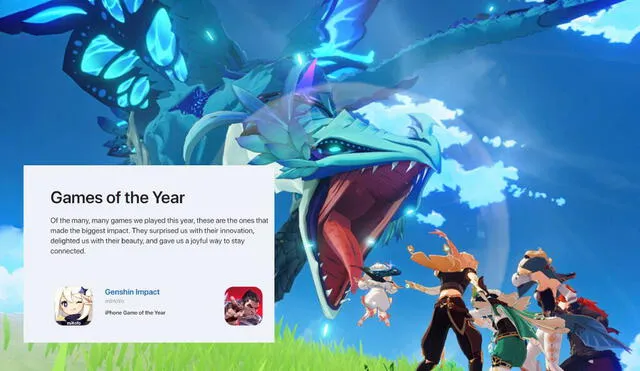 El llamado ‘Zelda chino’ ha logrado ser reconocido como el mejor juego del 2020 en las plataformas de Apple y Google. Foto: MiHoYo/App Store