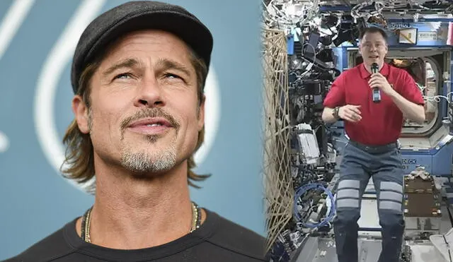 Brad Pitt promociona su nueva película y se comunica con astronauta de la NASA