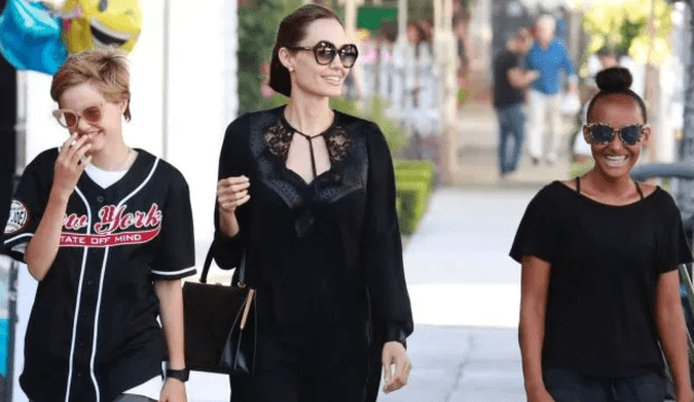 Angelina Jolie, Maddox y Zahara paseando por Los Ángeles.