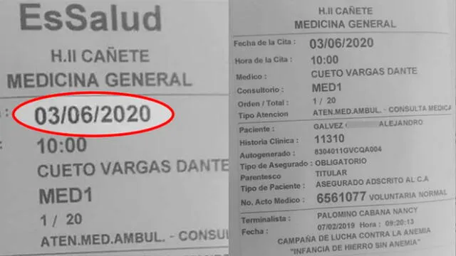 Paciente sí fue citado para el 2020: EsSalud explica que fue por error [FOTOS]