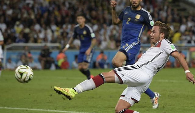 Mario Götze anota el gol del título para Alemania durante la final del Mundial 2014, uno de los partidos que la FIFA puso en votación para la primera emisión. Foto: AFP.