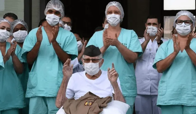 Militar de 99 años se recuperó del coronavirus en Brasil. Foto: AFP