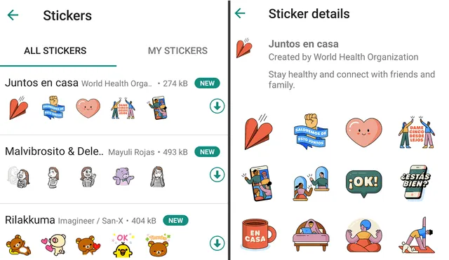 Los stickers ya están disponibles para cualquier teléfono Android o iOS,