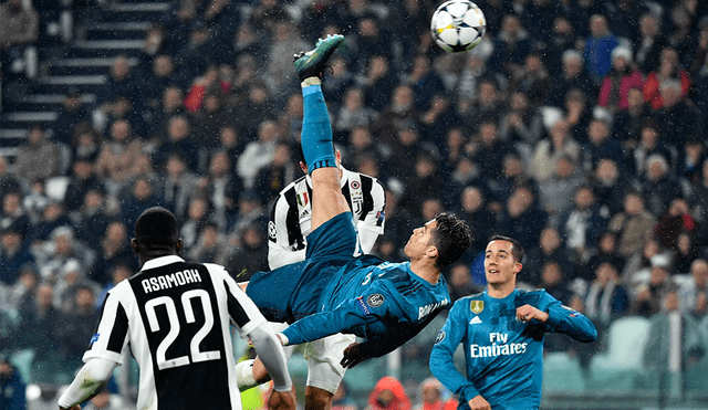 Cristiano Ronaldo marcó uno de los mejores de la historia de la Champions League en el Juventus vs. Real Madrid en el 2018. | Foto: AFP