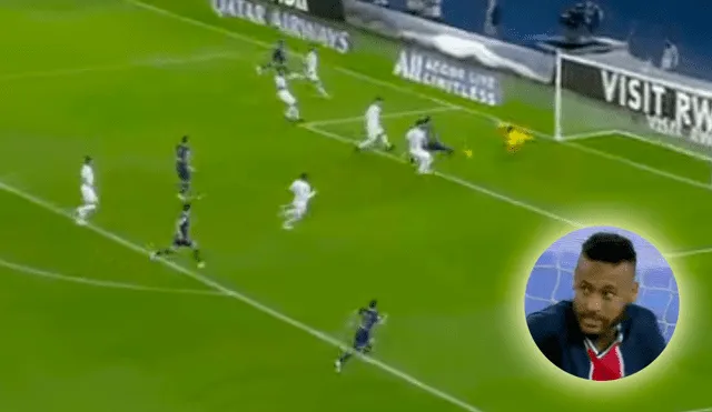 Neymar no pudo convertir en gol un pase rasante de Di María. (FOTO: Captura DirecTV).