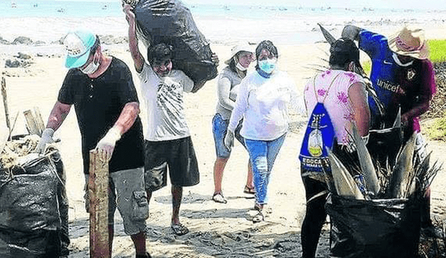 Retiran 14 toneladas de basura de playa de Tumbes