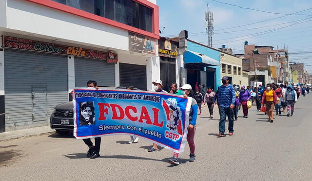 Protesta de comerciantes ambulantes de Chiclayo