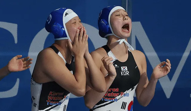 Las integrantes del equipo de waterpolo de Corea del Sur lloraron al anotar su primer gol.