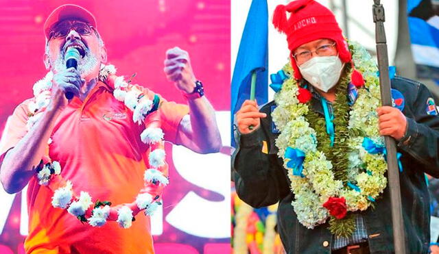 Luis Arce, candidato del Movimiento al Socialismo del expresidente Evo Morales, y Carlos Mesa, candidato del Frente Revolucionario de Izquierda. Foto: Composición: El Peruano