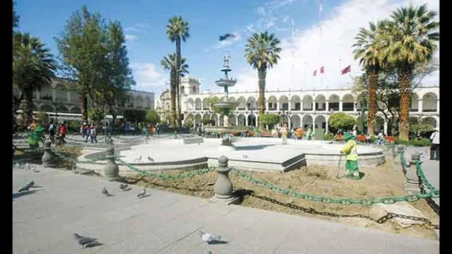 Iluminarán pileta de la Plaza de Armas después de 15 años