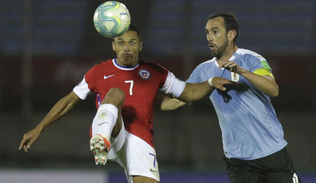Alexis Sánchez marcó un gol en la caída de Chile contra Uruguay en Montevideo. Foto: AFP