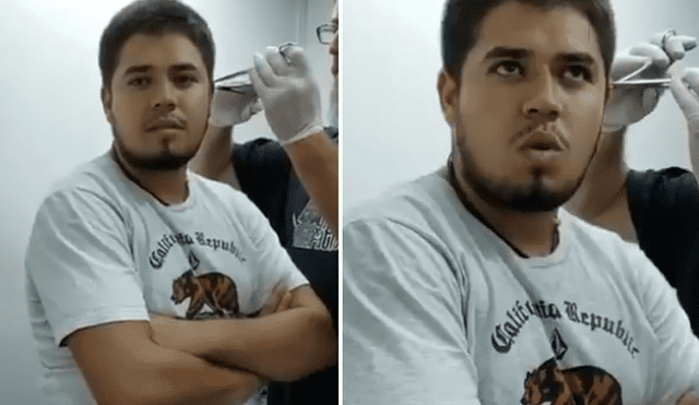 Un joven se desmaya al colocarse un piercing y usuarios de Facebook viralizan en video.