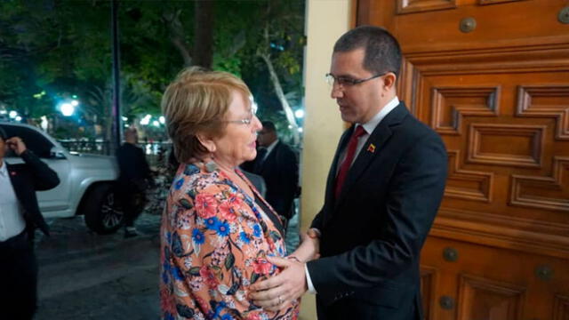 Canciller de Maduro recibió a Michelle Bachelet. Foto: Vicepresidencia de Venezuela