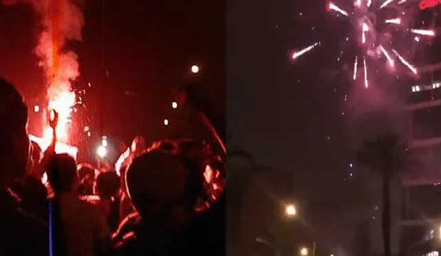 Perú vs. Nueva Zelanda: hinchas reventaron fuegos artificiales frente al hotel de los "All Whites"[VIDEOS]