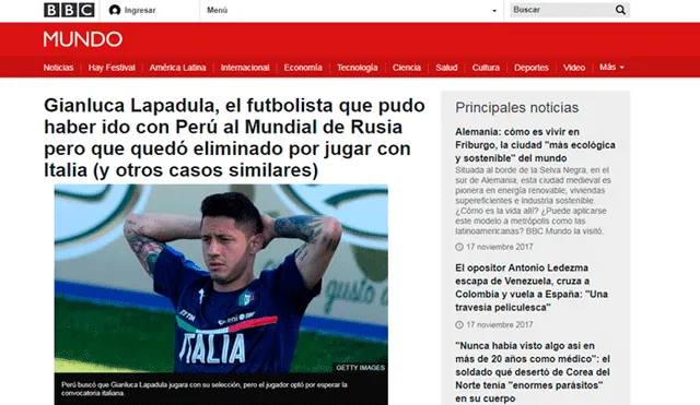 Mundial Rusia 2018: esto dijeron la BBC y otros medios sobre el caso Gianluca Lapadula [FOTOS]