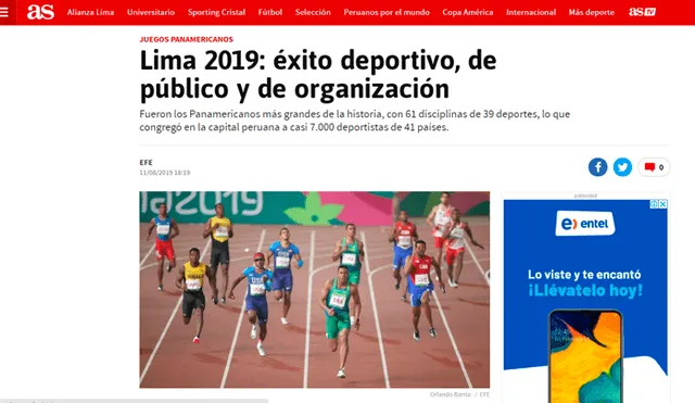 La prensa internacional elogió al Comité que organizó la clausura de los Panamericanos Lima 2019.