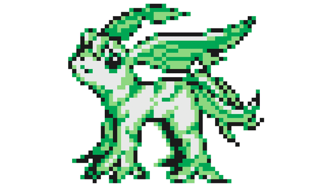 Este fue el primer diseño de Leafeon en la beta de Pokémon Gold and Silver