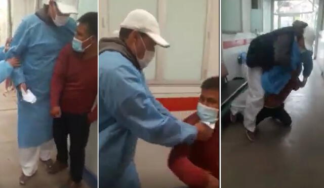 Agresión se produjo dentro del hospital Antonio Lorena en Cusco. Foto: Captura de video en Facebook