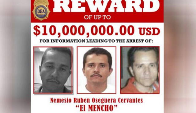 Ya el Mencho es el narcotraficante más buscado por los Estados Unidos. Foto: DEA
