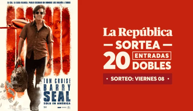 La República te regala 20 entradas dobles para ver la película "Barry Seal"