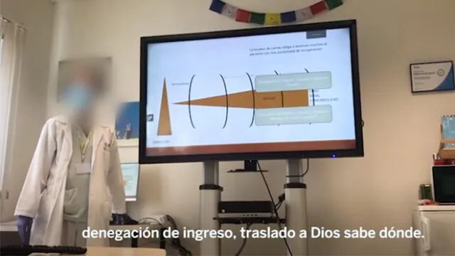 El jefe médico dio instrucciones sobre los pacientes que deben ser denegados para su acceso a UCI. Foto: captura video El País.