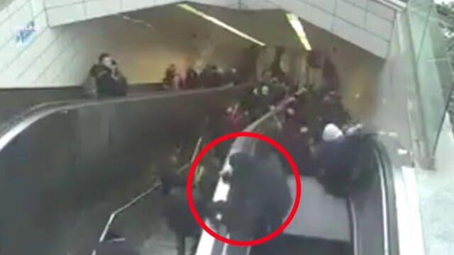 YouTube Viral: Sujeto es tragado por escalera eléctrica en Turquía [VIDEO]