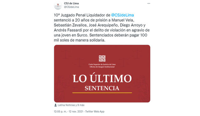 CSJ Lima comunicado