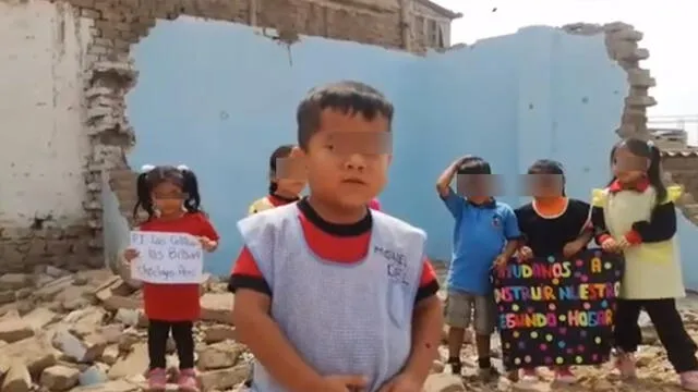 Niño pide a Martín Vizcarra la reconstrucción de su colegio derrumbado por lluvias [VIDEO]