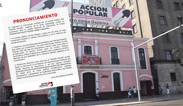 Acción Popular exige al Partido Morado cesar con sus acusaciones 
