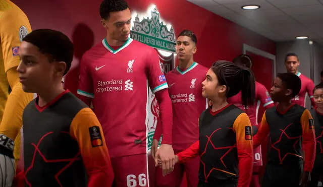 Así se ven los jugadores del Liverpool F.C. en FIFA 21. Foto captura: YouTube