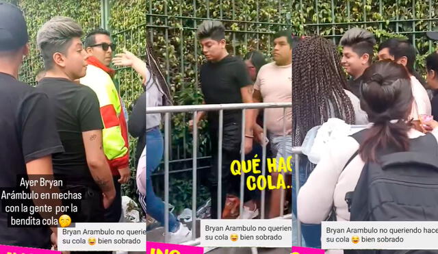 Bryan Arámbulo recibe gritos al colarse en fila para ver a Bad Bunny. Foto: captura/Instagram