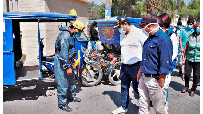 Algunos mototaxistas también participaron en actividad de inspección.