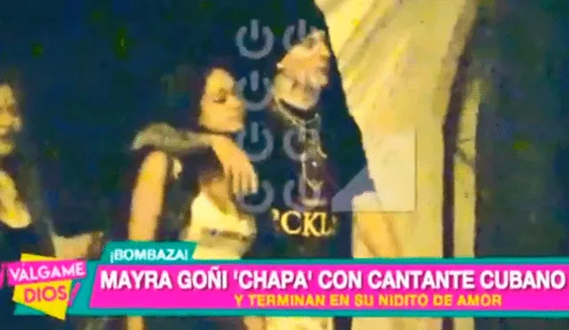Mayra Goñi fue expuesta besando a cantante cubano antes de entrar a un hotel