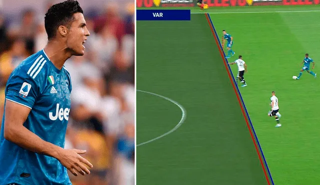El VAR le anuló el primer gol de Cristiano Ronaldo con la Juventus de Turín en la presente temporada de Serie A 2019-20.