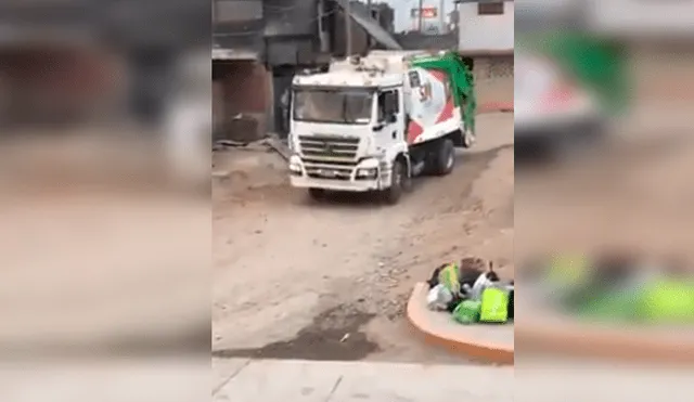 En Facebook, un vecino registró el preciso momento que un camión de basura colocó ‘Tusa’ para alegrar al vecindario.