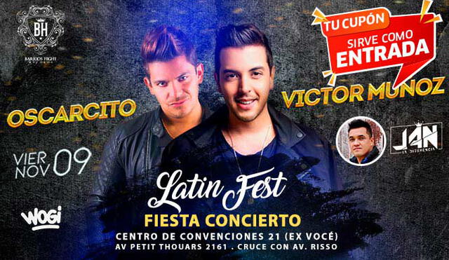 Víctor Muñoz y Oscarcito: Estos son los precios con descuento especial de las entradas VIP y Platinum para el Latin Fest