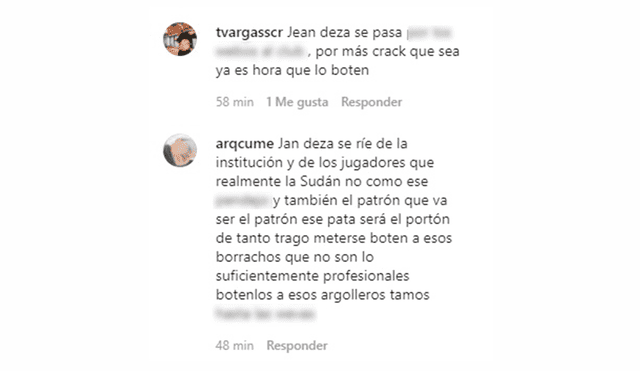 Los hinchas de Alianza Lima se pronunciaron en Instagram.