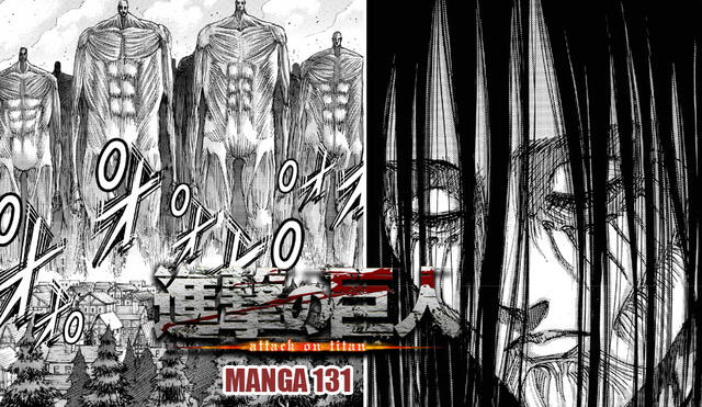 Shingeki no kyojin manga 131. Créditos: composición/Hajime Isayama