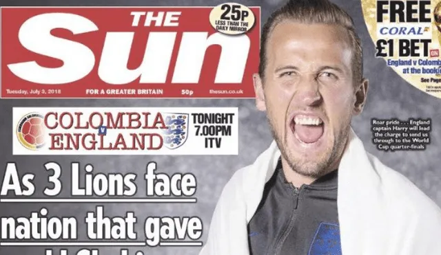 La provocadora portada de ‘The Sun’ antes del Colombia vs Inglaterra