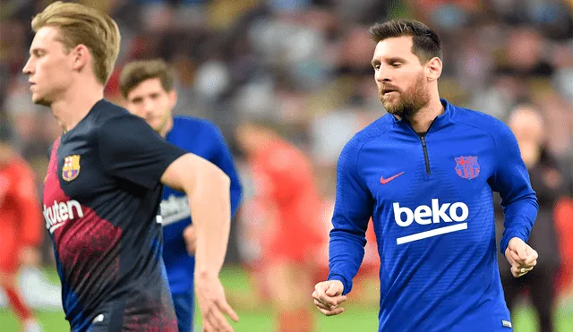 Frenkie de Jong afirmó que Lionel Messi aún no se ha ido del grupo de WhatsApp del FC Barcelona. | Foto: AFP