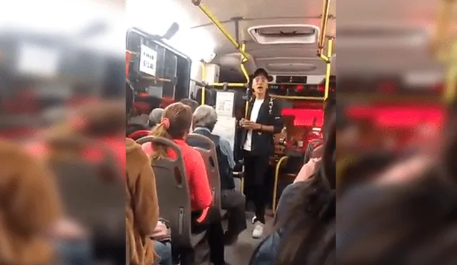 En Facebook, unos pasajeros de un bus quedaron sorprendidos cuando un joven subió para interpretar ‘Rebota’ y ‘Granito de mostaza’.