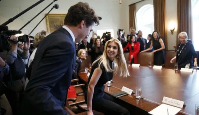 Ivanka Trump lució emocionada por la presencia de Justin Trudeau en la Casa Blanca